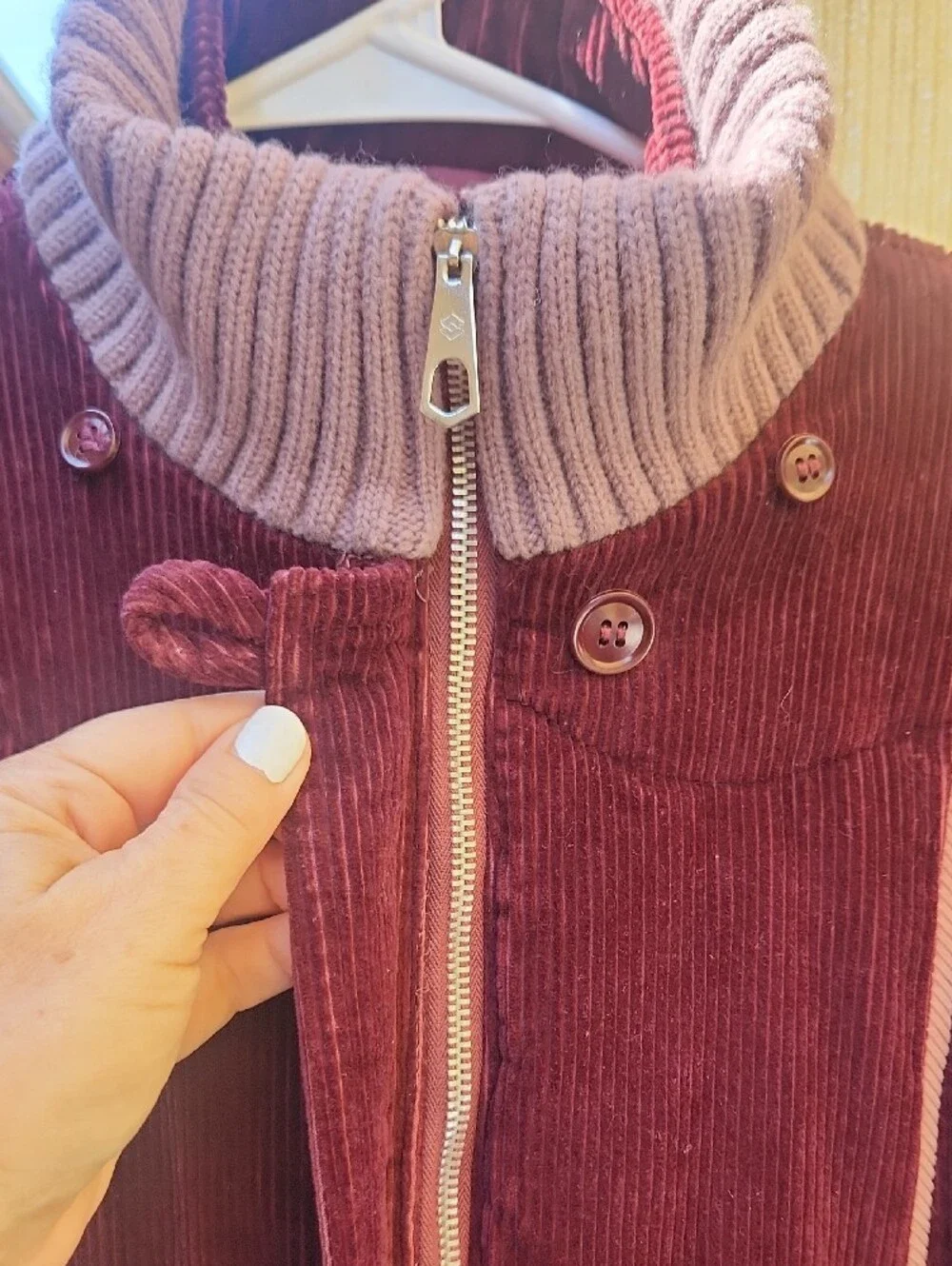 Vintage 80s Mod Maid Wine Wide-wale Corduroy Quilted Puffer Coat Retro M